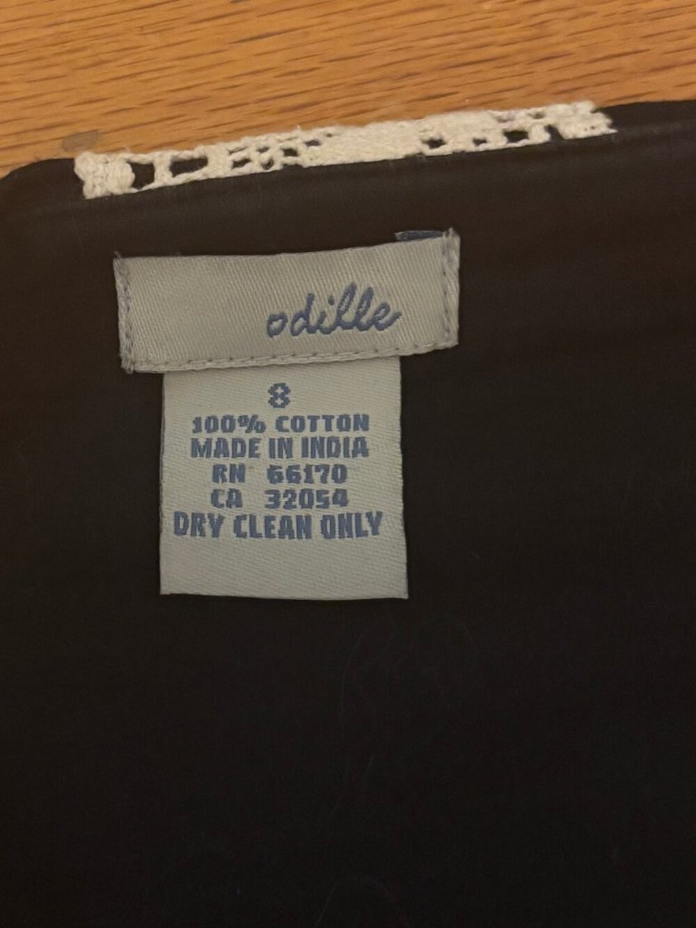 Anthropologie Odille Black with Cotton Lace & Ribbon Trim Midi Skirt - Picture 7 of 8
